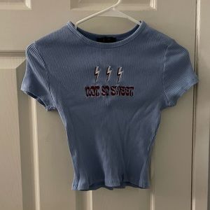 Forever 21 Blue Crop Top - Size: S